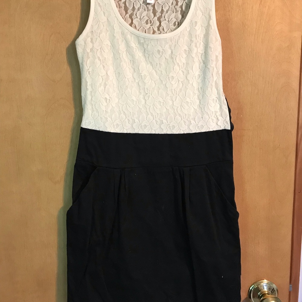 White and black dress
